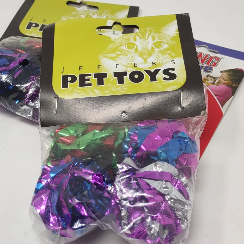 New Cat Toys Jeffers Mylar Crackle Balls & Kong Active Ball